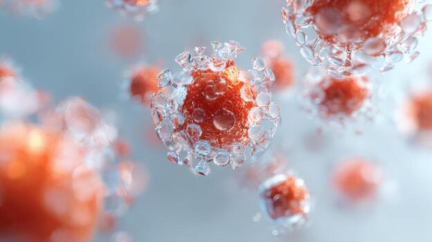 Microscopic View of Cells Scientific Visualization of Viruses, Bacteria, or Pathogens for Medical and Research Purposes photo