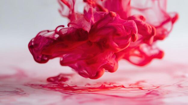 Abstract Red Ink Cloud in Water Dynamic Fluid Art for Creative Backgrounds and Visual Effects photo