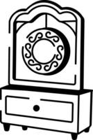 un garabatear estilo icono demostración un tradicional gong vector