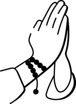 A sketchy style icon showing monks chanting vector