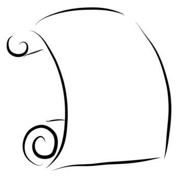 Scroll Frame Sketch, Vintage Scroll Illustration, Decorative Scroll Doodle vector