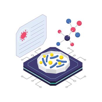 Cell structure and molecular interaction illustration vector