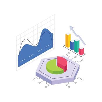 crecimiento isométrica ilustración. eps archivo vector