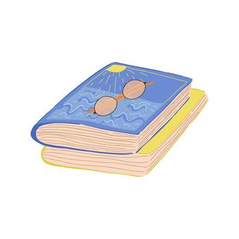 un horizontal apilar de varios libros acostado en parte superior de cada otro. ficción. para esos quien me gusta a leer. creativo bandera para un librería, biblioteca, justo, folletos, negocio tarjetas, etiquetas, etiquetas vector