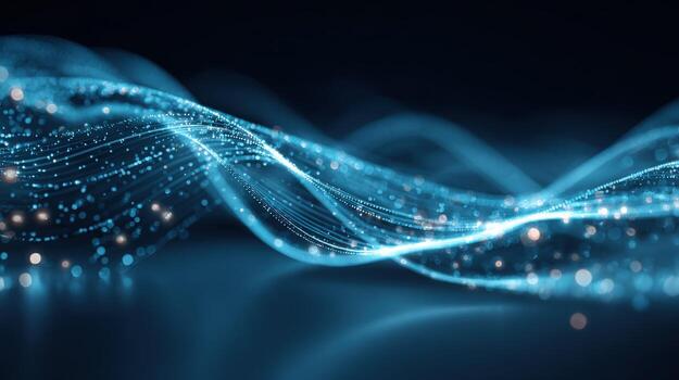 Abstract Digital Wave Background with Glowing Particles for Technology, Science, and Modern Concepts photo
