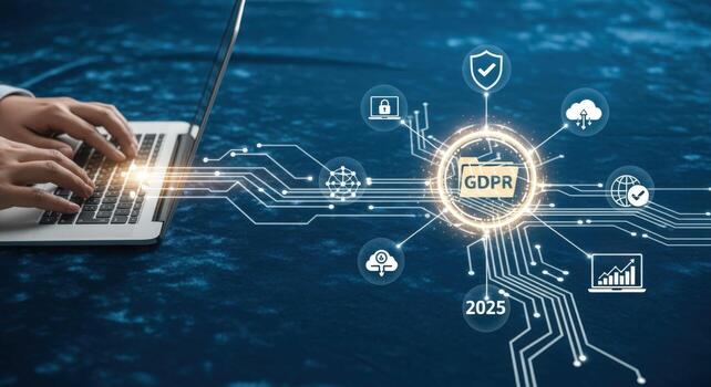 Data protection regulation concept showcasing compliance using innovative technology and user privacy in a digital world photo