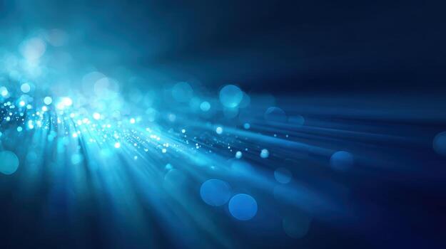 Abstract Blue Light Streaks and Bokeh Effect Background - Modern Technology and Futuristic Design Concept photo