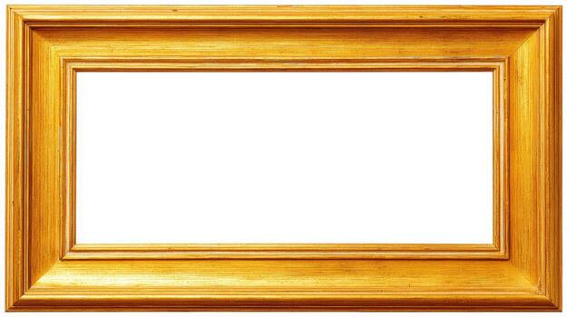 Elegant Gold Picture Frame Ornate Empty Frame for Art, Photography, or Mirror Display, Isolated on White photo