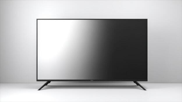 Modern Television Set Displaying Gradient Screen Against Clean Background, Ideal for Technology Mockups photo