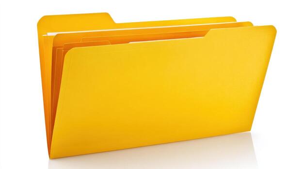 Yellow File Folder Mockup Isolated on White Background for Business, Education, and Document Management Concepts photo