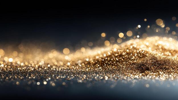 Abstract Gold Glitter Dust Background with Bokeh Effect, Perfect for Festive and Luxury Themes photo