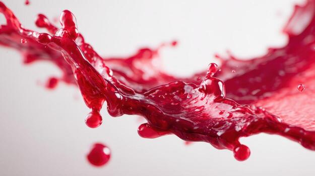Dynamic Splash of Red Liquid, Abstract Motion of Fluid, High-Speed Photography, Vibrant and Energetic photo