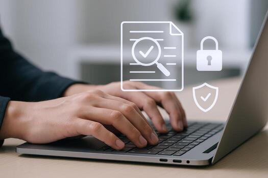 Data Protection on Laptop Security Measures and Verification for Secure Online Transactions and Information photo