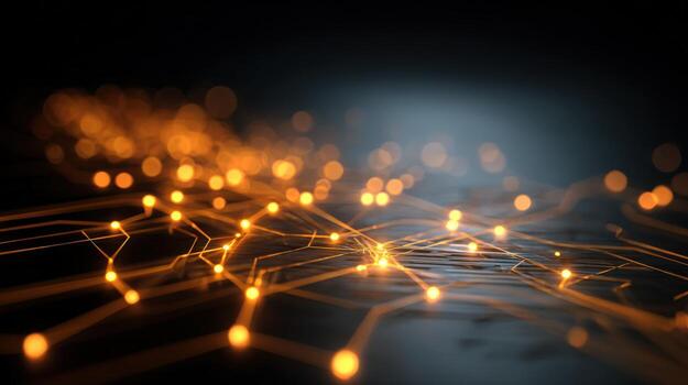 resumen brillante red interconectado datos puntos esclarecedor un futurista tecnología paisaje para digital soluciones foto