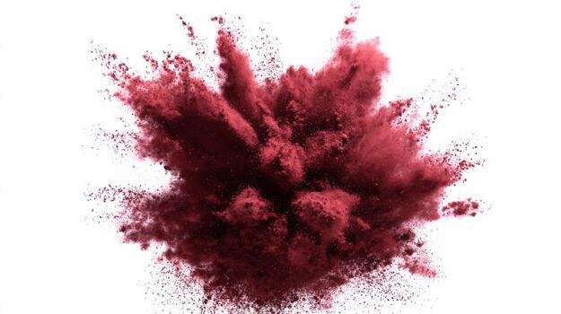 Explosion of Red Powder Abstract Design Element for Creative Projects and Dynamic Visuals on White Background photo