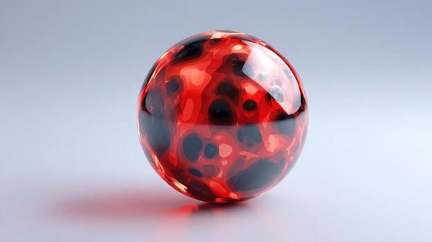 Abstract Sphere with Red and Black Pattern Modern Design Element for Creative Projects and Visualizations photo