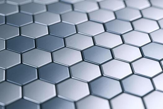 Abstract Hexagon Pattern Background with Metallic Texture Modern Design for Technology and Industrial Applications photo