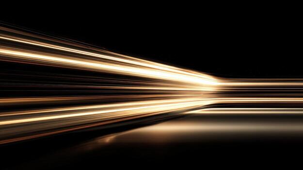 Abstract Light Trails on Black Background Modern Futuristic Design Element for Graphic Projects photo