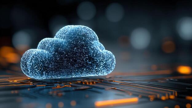 Digital Cloud Technology A Modern Data Storage Concept with Cyber Security and Future Innovation photo