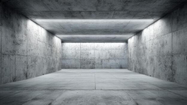 Abstract concrete interior space with geometric lighting, suitable for industrial backgrounds and architectural visualizations photo