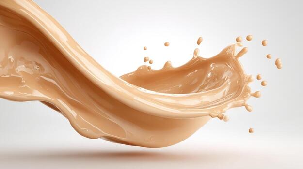 Beige Liquid Splash A Dynamic and Creamy Fluid Motion for Product Visualizations and Advertising Concepts photo