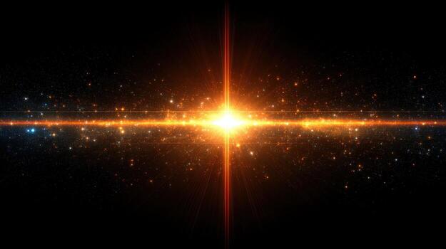 resumen brillante ligero efecto en negro antecedentes cósmico energía, estrella explosión, festivo brillar foto