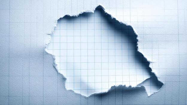 Ripped Graph Paper Revealing Empty Space Abstract Background for Creative Projects and Design Elements photo