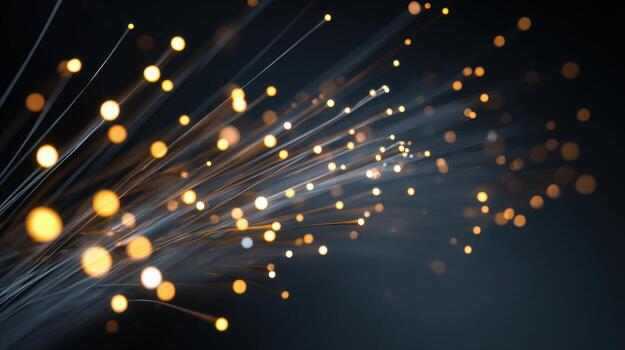 Fiber Optic Cables Illuminating Data Transfer High-Speed Connectivity and Modern Network Technology Concept photo