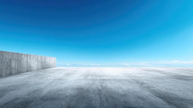 Open Concrete Space with Blue Sky Modern Architecture for Product Display and Backgrounds photo