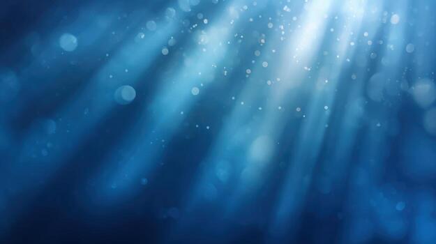 Ethereal Underwater Scene with Light Rays and Bubbles, Creating a Dreamy and Serene Visual Experience photo