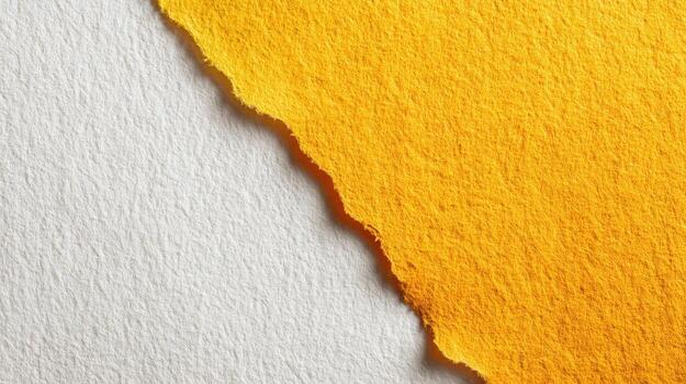 Abstract Background of Textured White and Vibrant Yellow Paper with Ripped Edges for Creative Design photo