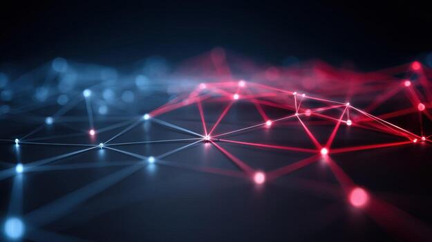 Abstract Technology Background with Interconnected Nodes Representing Network, Connectivity, Data Transfer, and Artificial Intelligence photo