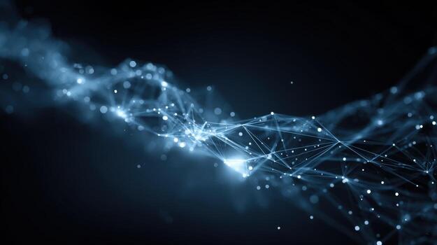 Abstract Network Connection Structure A Complex Web of Interconnected Nodes Representing Data Flow and Digital Communication photo