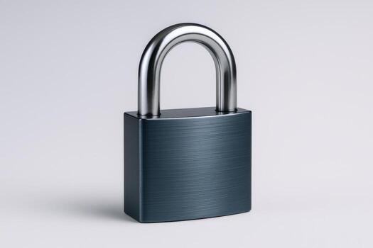 Metal Padlock on White Background Illustrating Security, Safety, Protection and Privacy Concepts with Copy Space photo