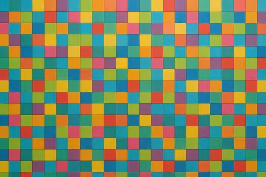 Vibrant Mosaic Pattern of Colorful Tiles, Abstract Background Design, Geometric Artwork, Modern Graphic, Bright and Cheerful photo