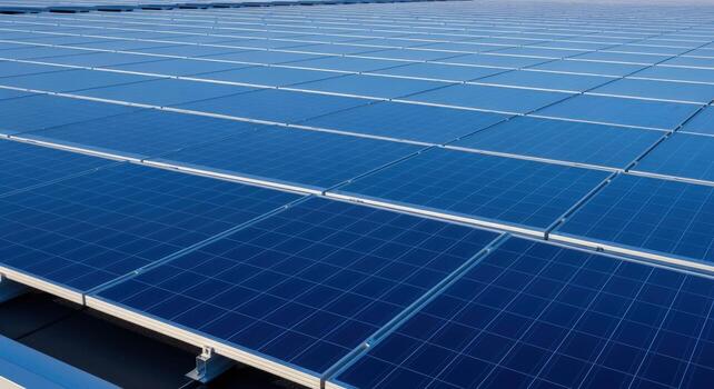 Array of solar panels for clean energy production, sustainable power generation, and reducing carbon footprint photo
