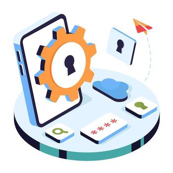 único diseño ilustración de seguridad ajuste vector