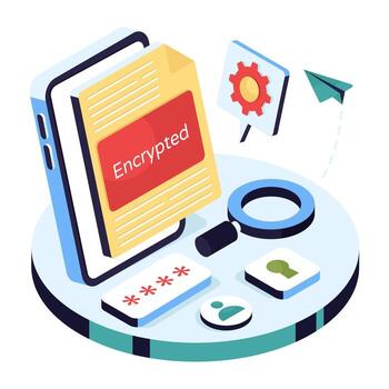 Digital tools for data encryption vector