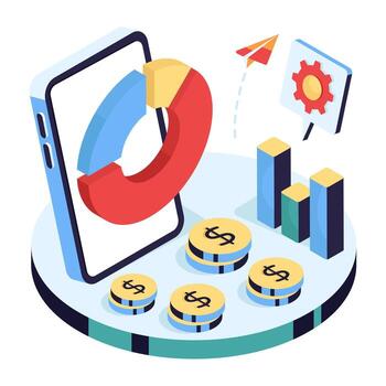 Illustration of financial data analytics vector