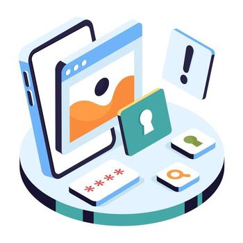 Illustration of online security tools vector