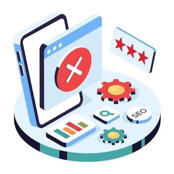 SEO analysis tools and website optimization vector