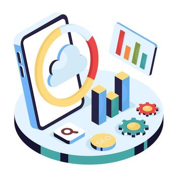 SEO analytics tools illustration vector