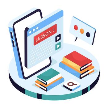 un diseño ilustración de en línea lección vector