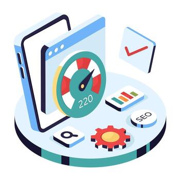 SEO performance and optimization graphic vector