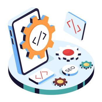 SEO tools for coding and optimization vector