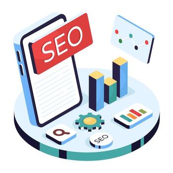 SEO data analytics and optimization tools vector