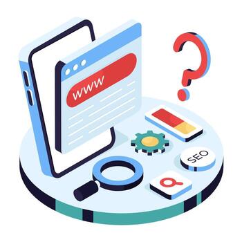 isométrica diseño icono de web navegador, www vector