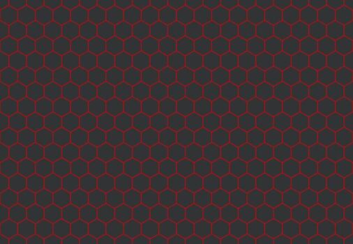 Dark red and black abstract technology background honeycomb texture pattern background. vector