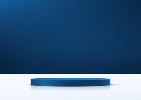 oscuro azul antecedentes 3d con podio espacio para de venta productos en el sitio web. resumen fondo de pantalla diseño con Copiar espacio a monitor tu productos ilustración. vector