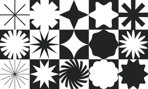 Geometric Shapes and Forms Grid Composition vector